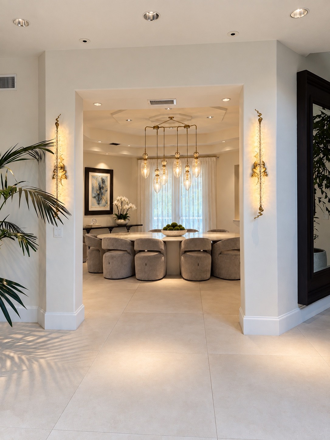 View from the foyer into the dining room