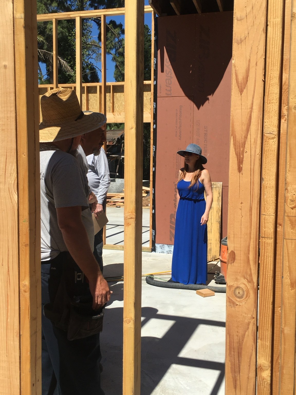 On-site discussion during the framing stage