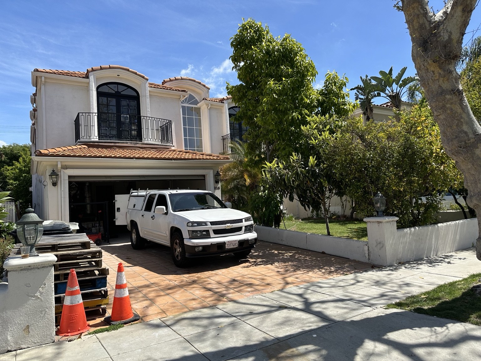 Exterior during the renovation
